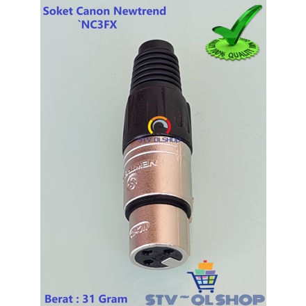 Soket Canon Newtrend / Jek Female XLR 3 Pin NC3FX