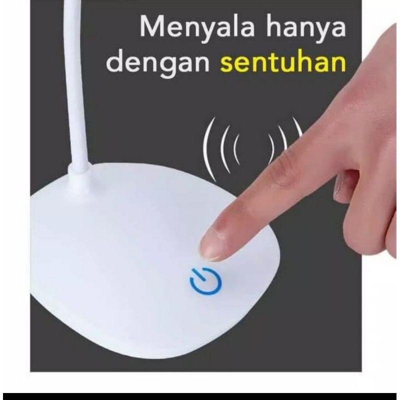 Lampu meja / belajar / baca led 3 mode sentuh Rechargeable charge