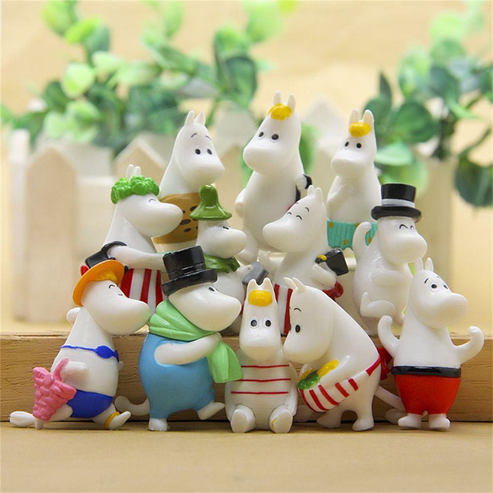 【 ELEGANT 】 Hippos Family Figure Dekorasi Rumah Mainan Anak Hadiah Natal Figure Model Tokoh Anime PVC Mainan Kartun Hewan