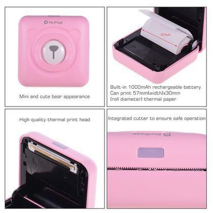 PERIPAGE PRINTER THERMAL PHOTO A6 203 DPI BLUETOOTH PORTABLE 58MM