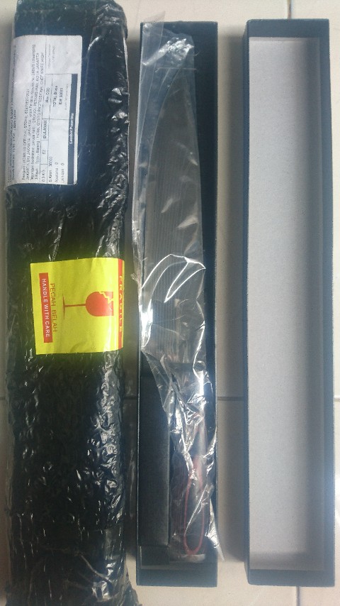 Homu Gyuto Pisau Jepang Chef Knife High Carbon Stainless Damascus Pattern Wood Handle