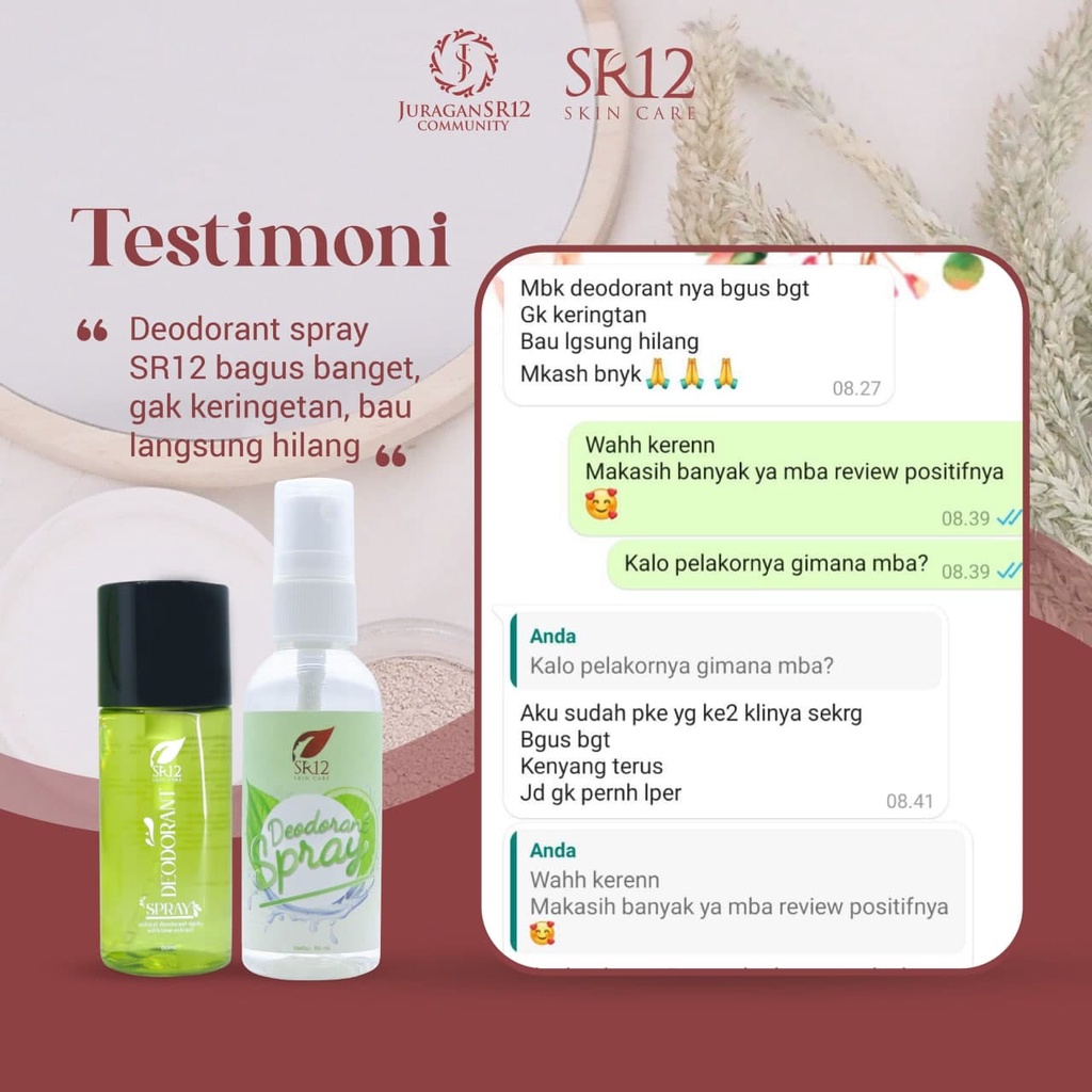 Deodorant Deodoran Spray SR12 SR 12 Pemutih Pencerah Ketiak Penghilang Bau Badan Keti Butuh Deodoran Semprot Tahan Lama  Murah Ampuh Original