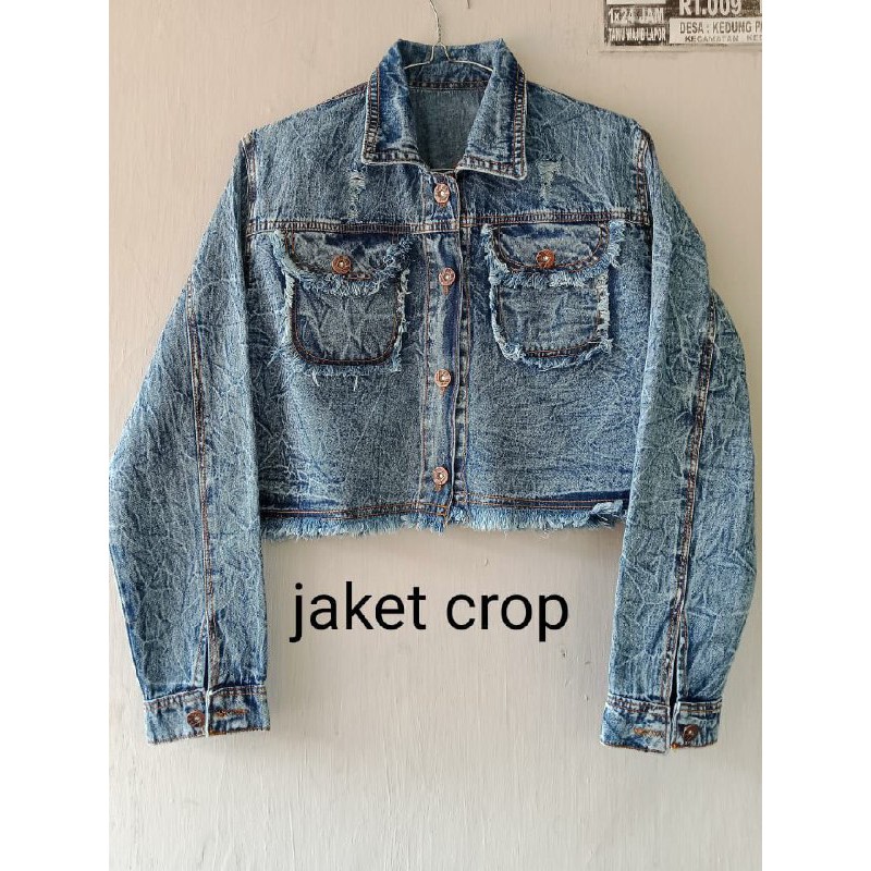 jaket jeans crop model terbaru kekinian