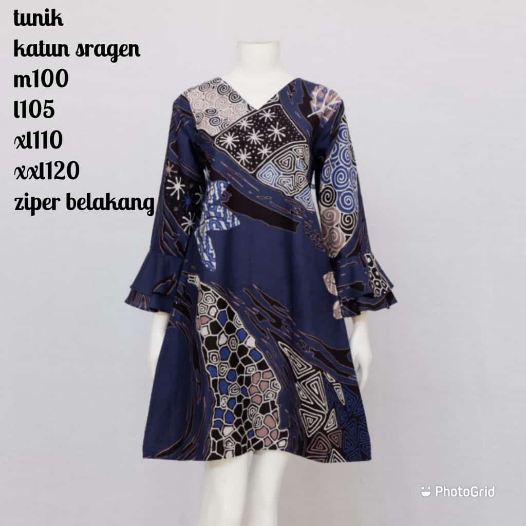 Tunik puff gladis lapis tricot bisa seragaman batik solo kantoran