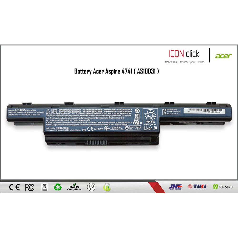 Jual Baterai Laptop Acer Aspire As10d75 Terakhir Shopee Indonesia