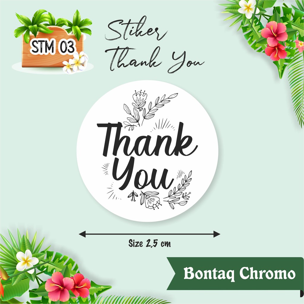 

STIKER THANK YOU MINI BONTAK CHROMO STM 03