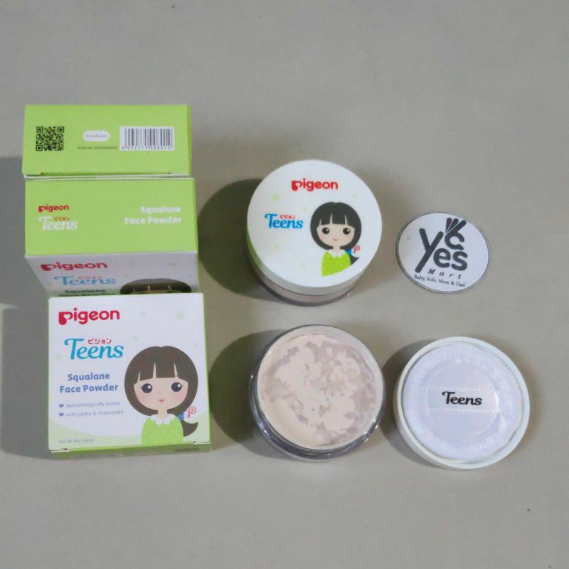 Pigeon Teens Bedak TABUR Kemasan HIJAU Anak Remaja 12g Squalane Face Powder