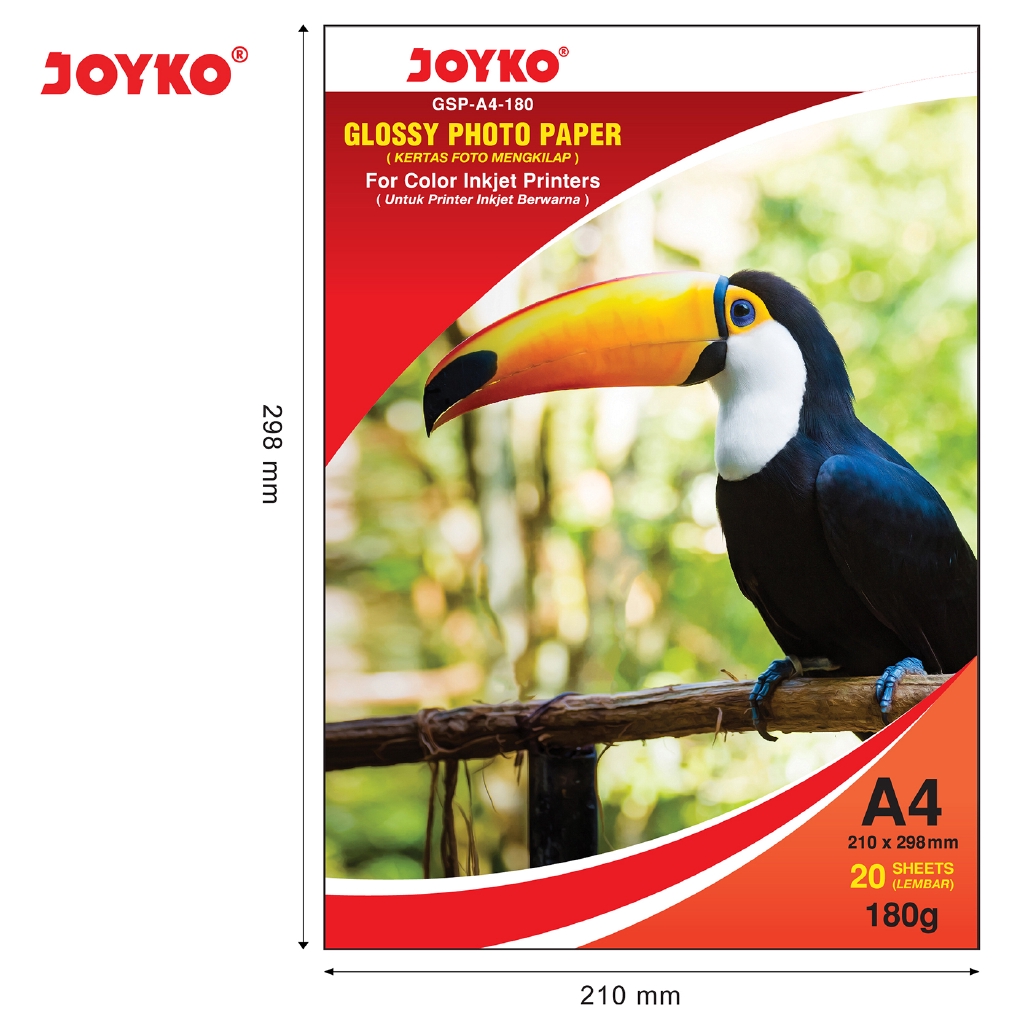 

Glossy Photo Paper Kertas Foto Mengkilap GSP-A4-180 20 Sheets Lembar