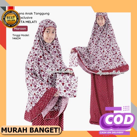 Mukena Anak Perempuan Adem Chic Mewah Polos Rample G6Y3 Daily Premium Cod Set Bordir Silk Yg Bagus R