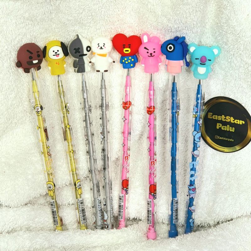 

pensil bt21 bts pensil lucu pensil susun karakter