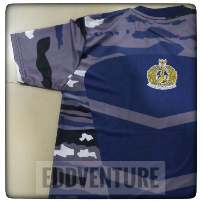 Baju kaos atasan pakaian jersey jersy olahraga sport lengan pendek bahan full dri fit tentara prajurit marinir loreng TNI AL dryfit premium pria wanita bola volly futsal cewek cowok