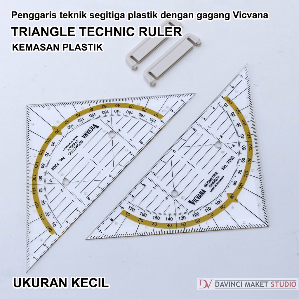 

Penggaris Segitiga Kecil Teknik Gagang Vicvana 14cm Plastik Alat Bantu Maket Diorama - Triangle Technic Ruler