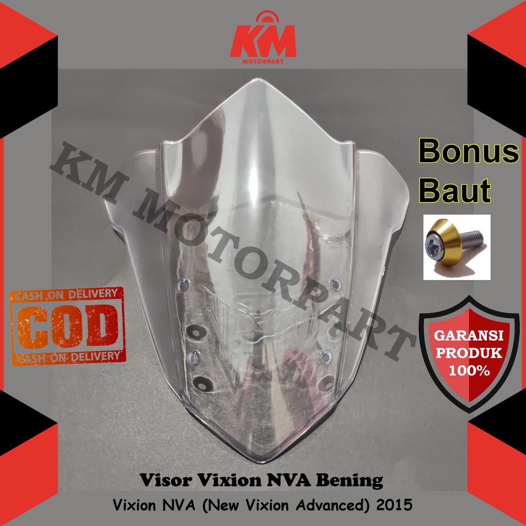 Visor Windshield Yamaha Vixion New NVA 2015 2016 2017 Hitam dan Bening Variasi Vixion New Nva