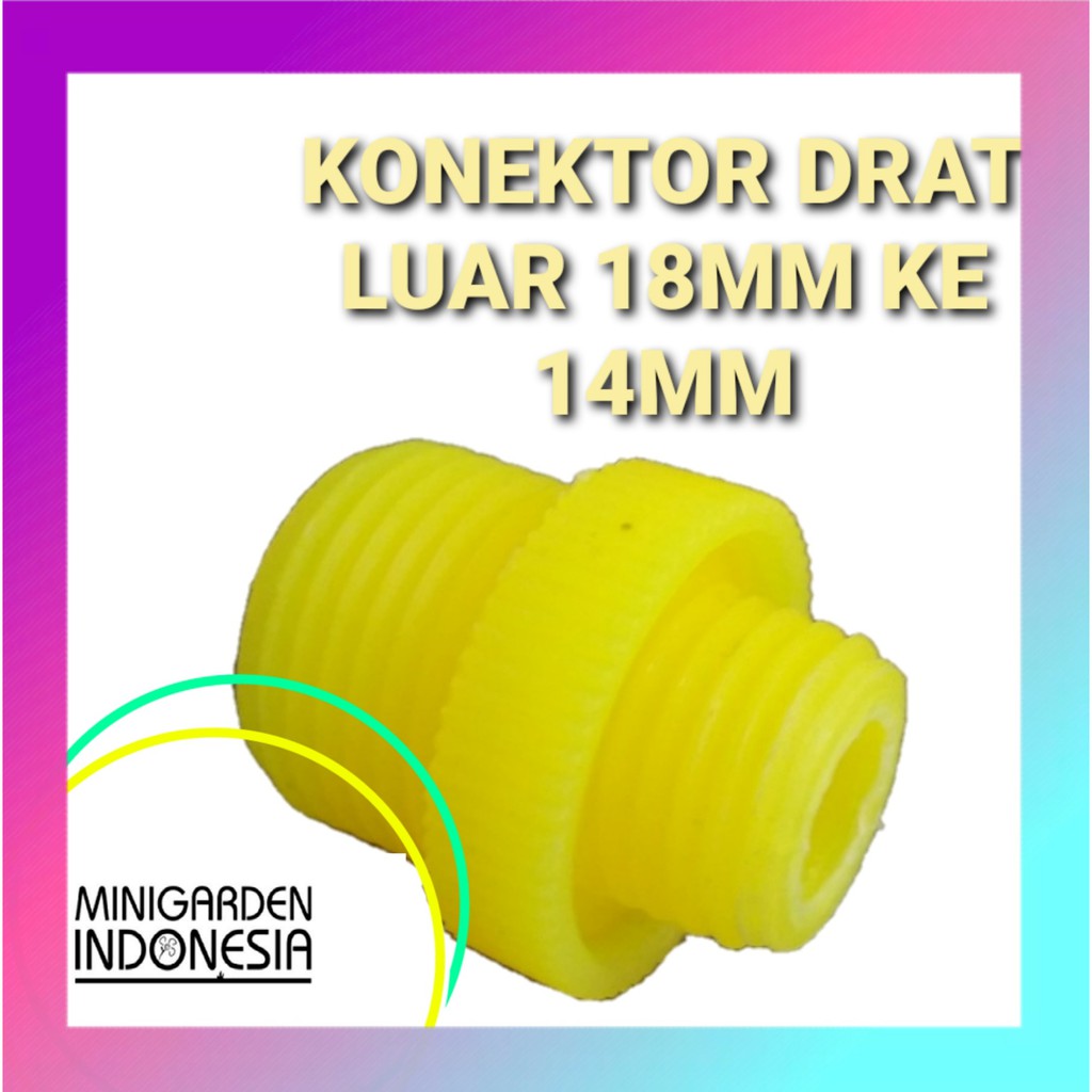 KONEKTOR STIK SPRAYER  DRAT luar 18MM KE DRAT LUAR 14MM nipple nepel pompa dc drat 1/4 inch irigasi