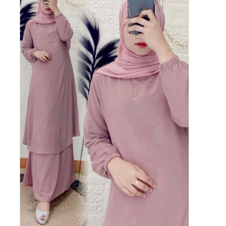 BQ-2566⭐ GAMIS MALAYSIA POLOS/ GAMIS MELAYU POLOS/BAHAN SERUTY BABYDOLL PREMIUM⭐makasih.