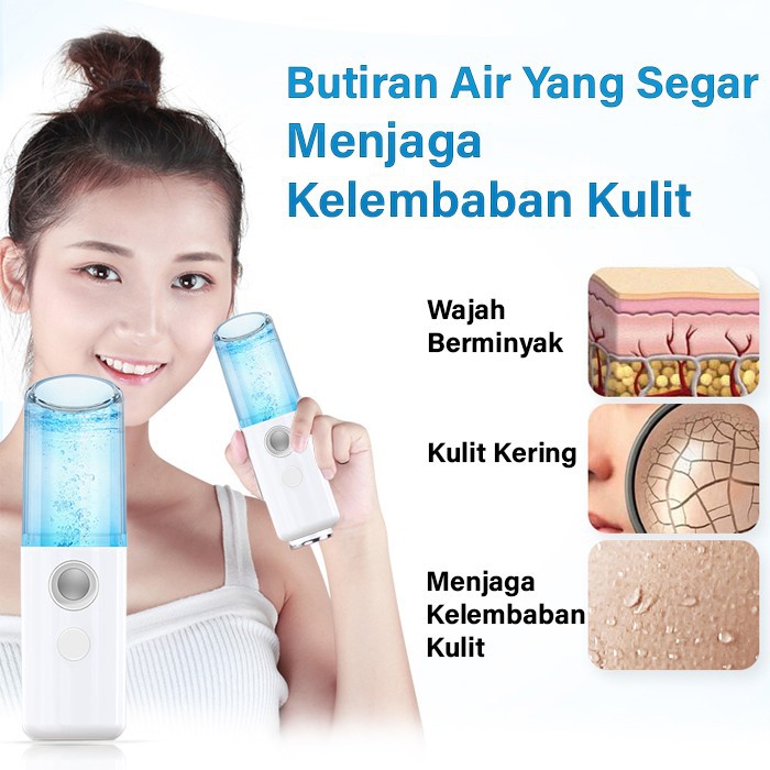 Nano Spray Face Mist Facial Moisturizing Wajah USB Botol Kecil Sprayer Disinfektan