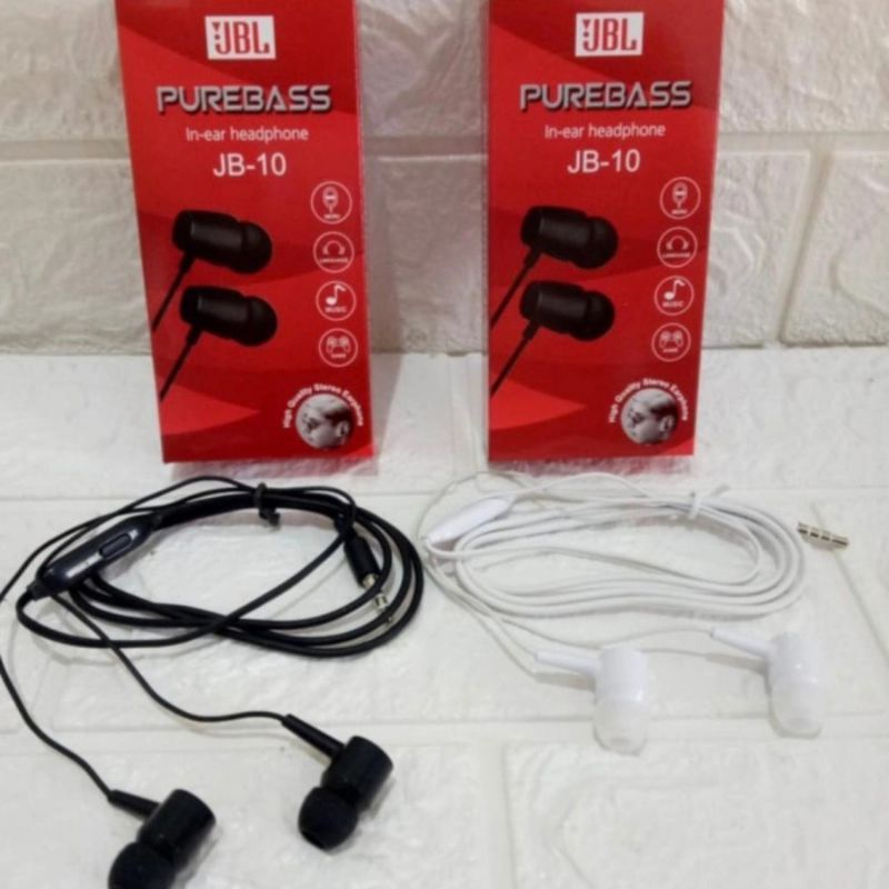 Handsfree Hansfree JBL JB01 Purebass Earphone JBL JB-01 Headset JBL JB-01 Stereo Bass Merah-5