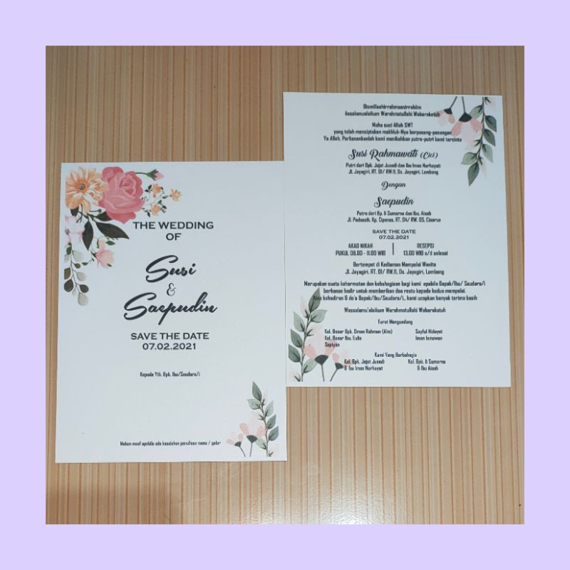 undangan pernikahan single cover soft cover