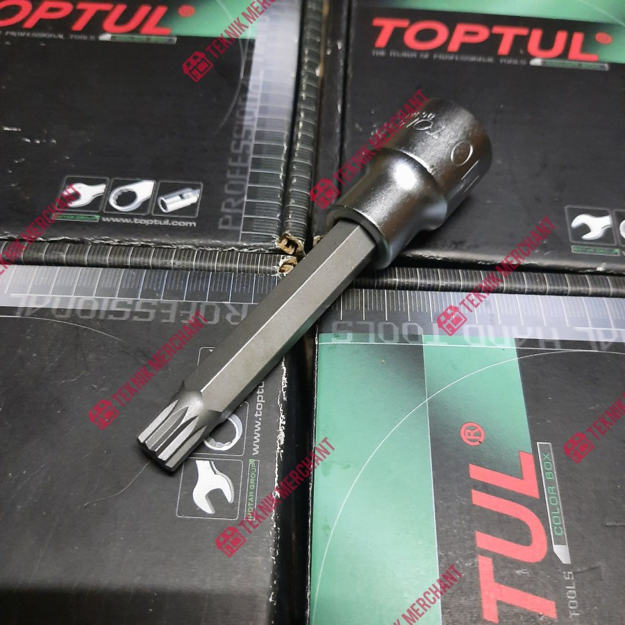 KUNCI SOCK BIT SPLINE M10 EXT.LONG TOPTUL SOK DEKSEL M 10