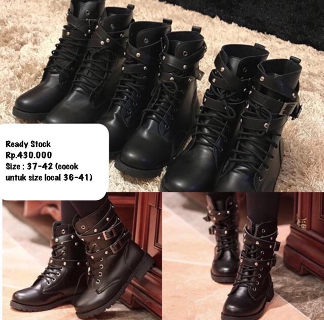 READY INDONESIA Leather Boots Winter Sepatu kulit hitam motor import branded motorcycle