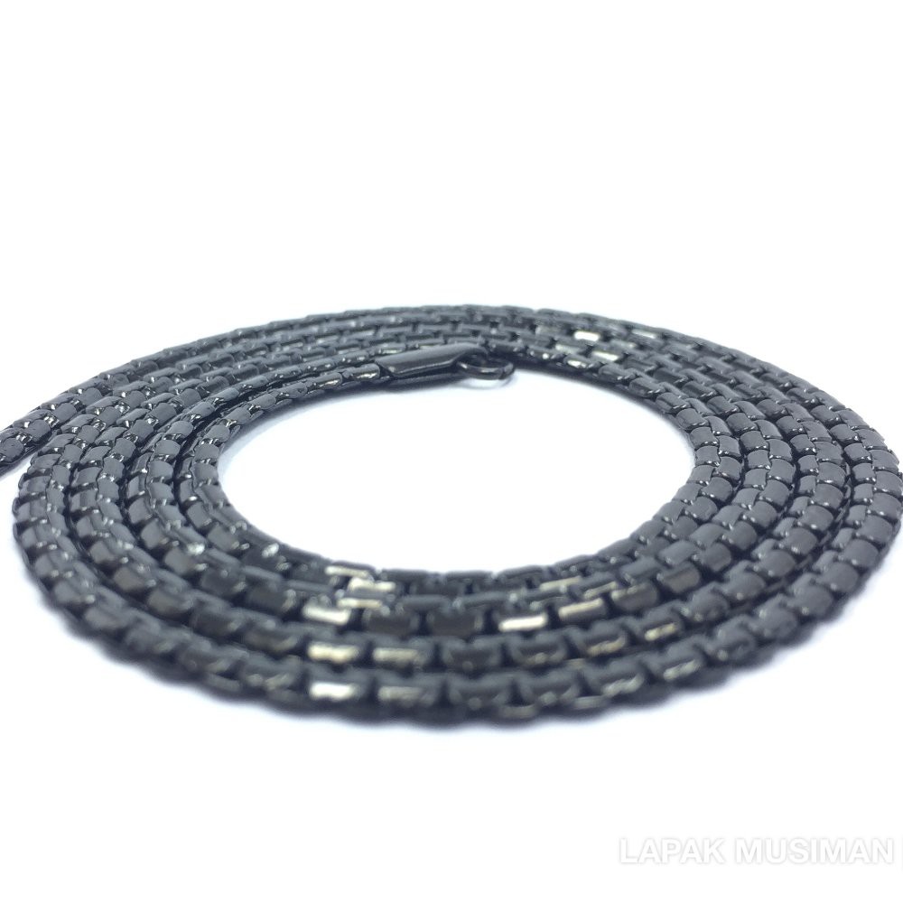 [Bayar di Tempat] Kalung Pria Titanium Hitam Keren Anti Karat Selama nya