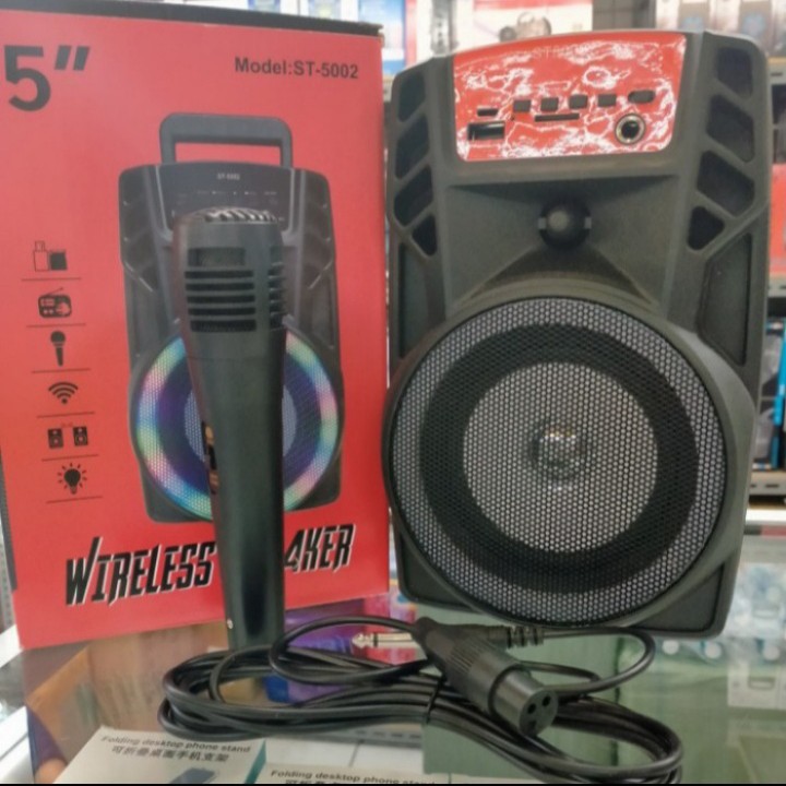 Speaker Bluetooth Portable ST 5002 FREE MIC - Speaker karoke