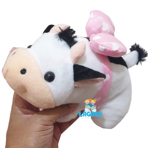 Boneka SAPI Pita SuperCute- Boneka Anak - Mainan Anak - Dolls - Toys COW 18 cm Edukasi Anak