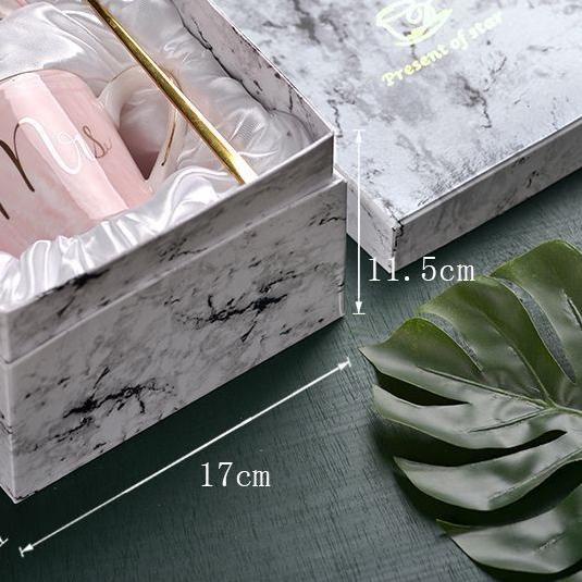 ➥ BERN Marble Glass Set / Mr & Mrs Glass / Couple glass / Mug (FULL SET DGN BOX, TIDAK DAPAT PAPERBA