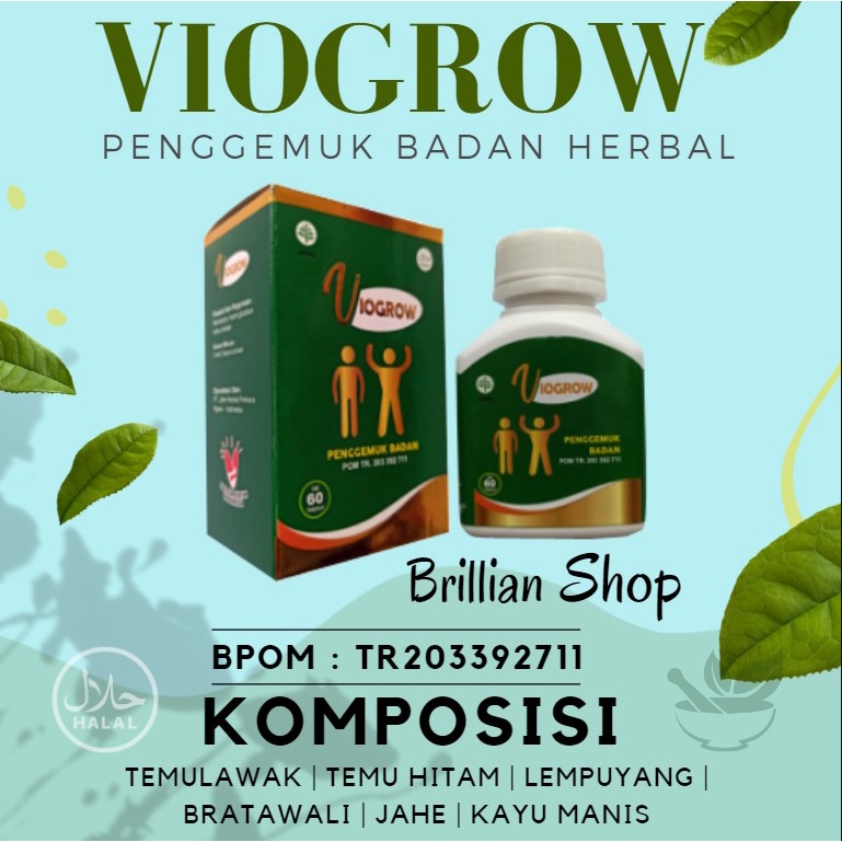 Viogrow Obat gemuk Permanen Penggemuk badan herbal alami serta penambah nafsu makan badan bikin cepa