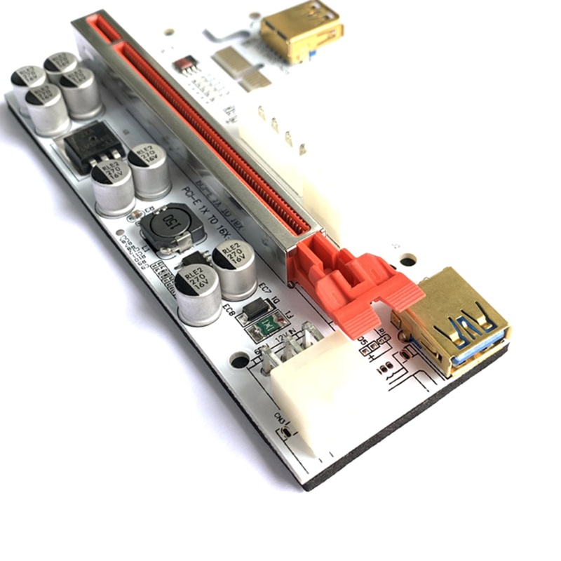 Btsg USB 3.0 PCI-E Riser Card PCI VER010-X Untuk Express 1X Ke 16X Adaptor 6Pin Kabel Listrik Untuk BTC Bitcoin Mining