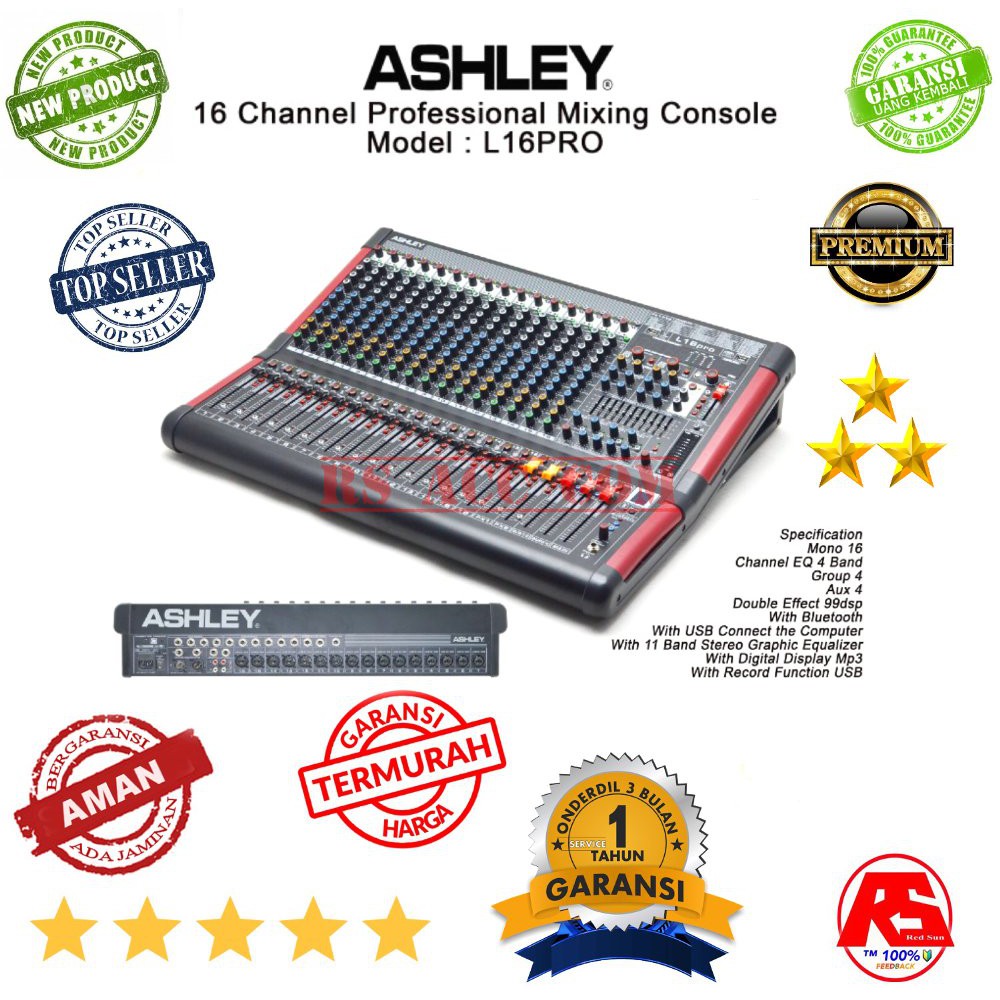 Mixer console ashley 16 channel mixing L16PRO ORIGINAL GARANSI