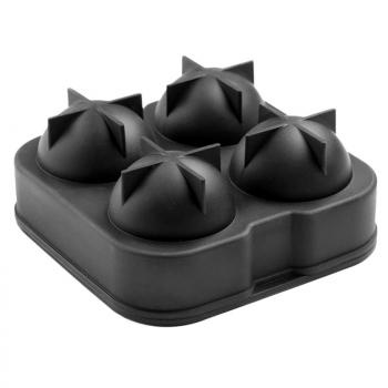 Cetakan Es Batu Model Bulat Ice Ball Maker Silicone Silikon dengan Isi 4 Buah Slot Cetakan / Pencetak Es Batu Kristal Bulet Bulat Bundar Bola 4 Tray Cetakan Puding Agar Telur Puyuh Es Jelly Coklat Lolipop / Wadah Cetakan Es Batu Unik Berkualitas Murah