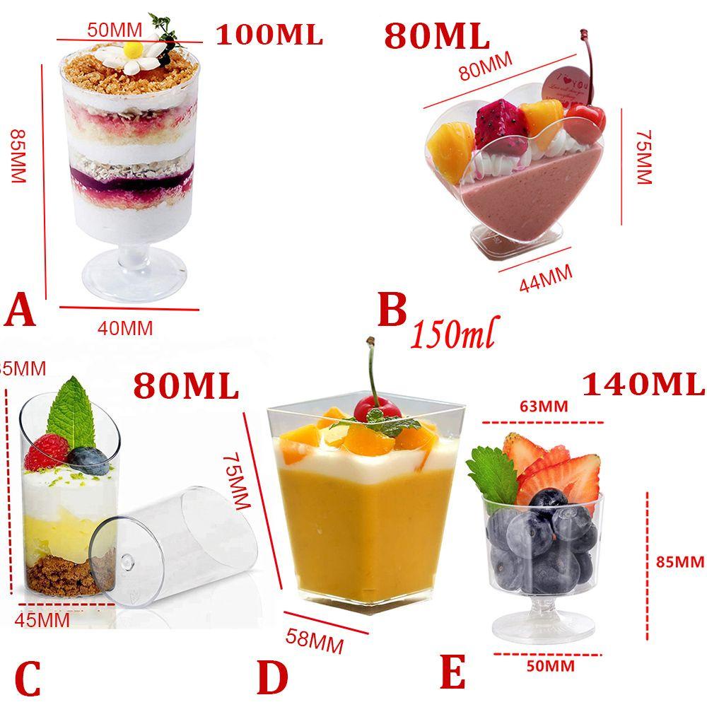 Suyo 10/20Pcs Dessert Cup Bakeware Transparan Perlengkapan Pesta Mousses