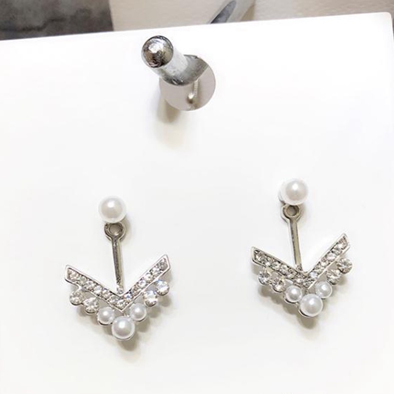 Anting Stud Tindik Hias Mutiara Gaya Modern Untuk Wanita