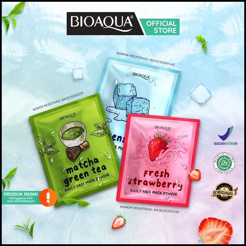 BISA COD - BIOAQUA DAILY FACE MASK POWDER