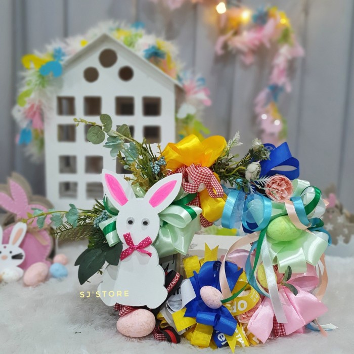 

Aksesoris dekorasi kado paskah kelinci gantungan pintu easter hamper