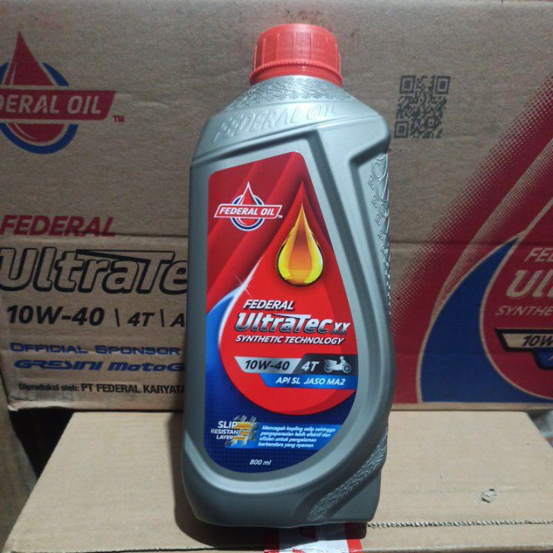 OLI FEDERAL ULTRATEC XX 10W-40 0,8L API SL JASO MA2 OLI MANUAL SINTETIS ORIGINAL FEDERAL