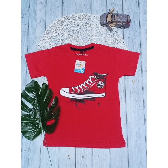 COD BAJU KAOS ANAK DISTRO MOTIF SEPATU MERAH OSHBOSS-1