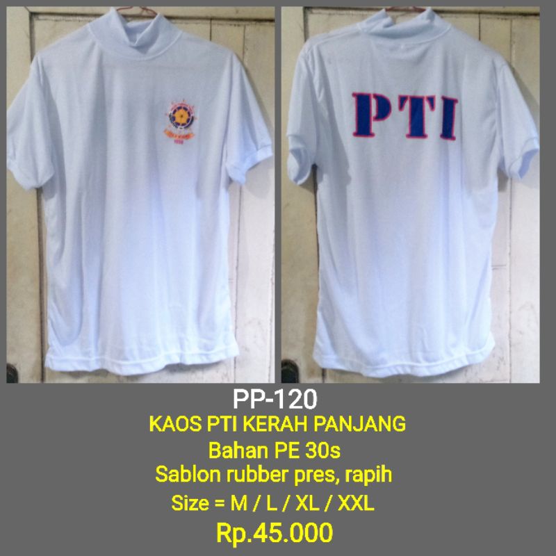 pp-120 kaos pol pp pti kerah panjang putih