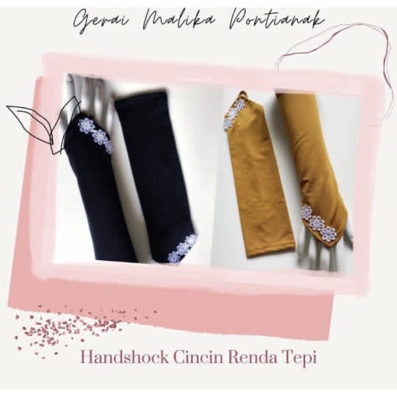 Handshock cincin renda tepi handsock flower ring samping manset kaos tangan engkel sarung muslimah k