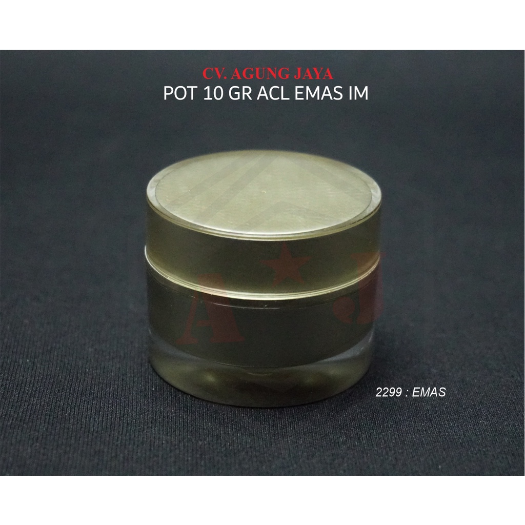 Pot cream 10 g Akrilic Emas/Pot Kosmetik/Pot Acrilic/Krim/10 Gr/Yk