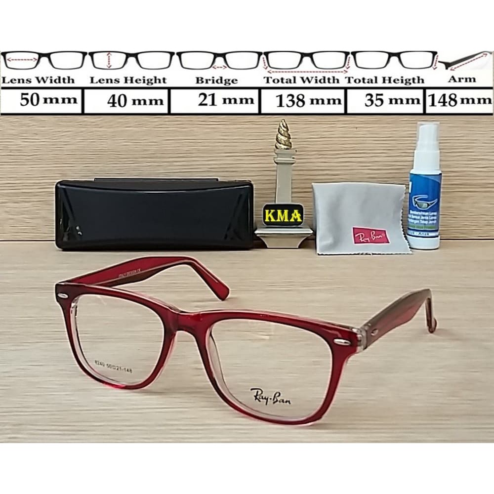 frame kacamata minus kacamata maroon clear