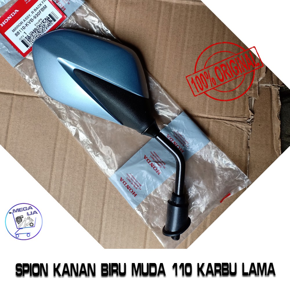 Spion Kanan Biru Muda 110 Karbu Lama ORI HONDA 100% 88110-KVB-930FBM
