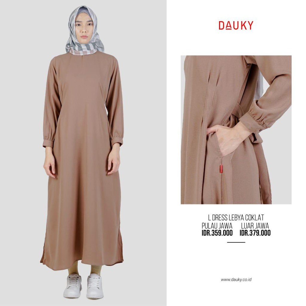 DAUKY GAMIS POLOS TERBARU - L DRESS LEBYA