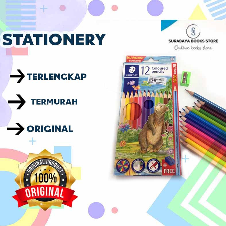

PENSIL WARNA PERMANENT COLOURED STAEDTLER + SHARPENER + PENSIL