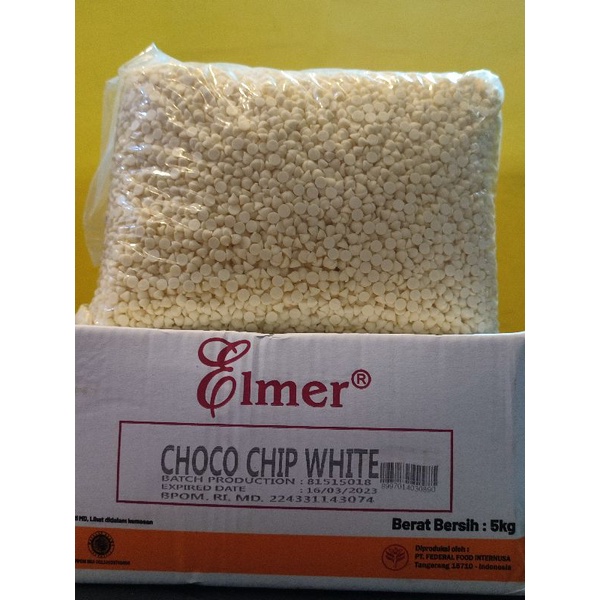 

Chocochips Putih Elmer Bentuk Paku - Repack 100g