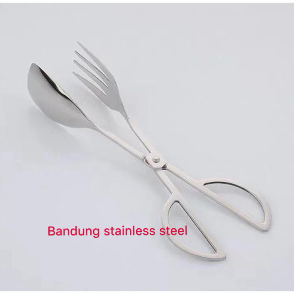 Salad Tongs / Food tongs penjepit makanan roti stainless paket nampan
