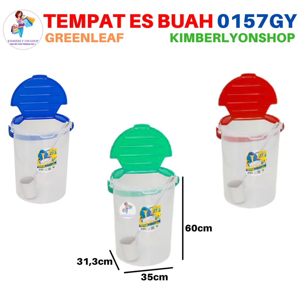Kimberlyonshop Tempat Air Es Buah Gayung 0157 GY Areta GreenLeaf