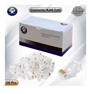 Connector rj45 profftech cat 5e 5 6e 6 utp 100pcs - Konektor lan cat5 cat6 proff tech 100