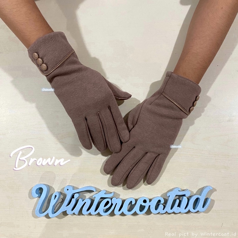 Sarung tangan motor wanita winter gloves import korea kancing musim dingin cewek fashion